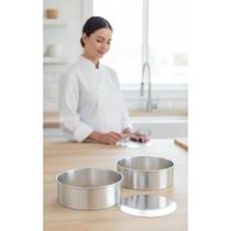2x Kit 2 Formas Bolo Fundo Removível 20x10cm Alumínio