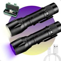 2X Kit 2 Lanterna, Led Branca + Uv Ultravioleta, Detecta Esc