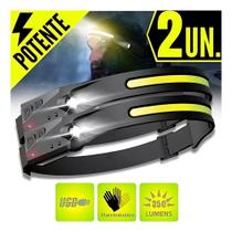 2X Kit 2 Lanterna Led De Cabeça Super Forte Profissional Usb