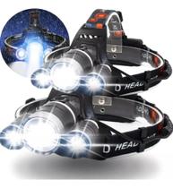 2X Kit 2 Lanternas Cabeça Tripla T6 3Led Cree Profissional