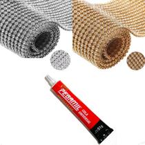 2X Kit 2 Manta De Strass Alto Brilho 26 Fileiras Cola Pegam