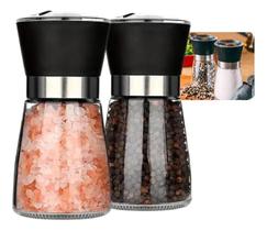 2X Kit 2 Moedores De Sal Grosso E Pimenta Do Reino Em Aço In 2X Kit 2 Moedores De Sal Grosso E Pimenta Do Reino Em Aço In