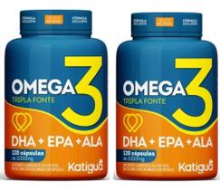 2X Kit 2 Ômega 3 Tripla Fonte Katiguá - 120 Cápsulas