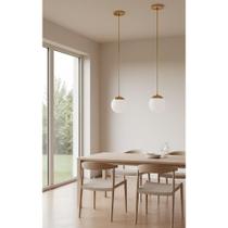 2x Kit 2 Pendentes Globo Vidro Dourado Champanhe Lustre Mode