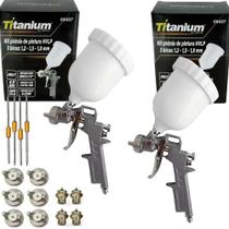 2X Kit 2 Pistolas De Pintura Hvlp Prof 5457 Titanium + 3 Bic 2X Kit 2 Pistolas De Pintura Hvlp Prof 5457 Titanium + 3 Bic