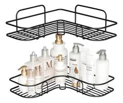 2X Kit 2 Porta Shampo Sabonete Suporte De Canto Parede Banhe