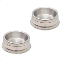 2X Kit 2 Pote Pesado Médio Polido Ração Água Cães 1250 Ml Pe