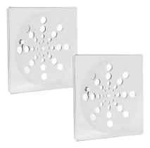 2X Kit 2 Ralo Grelha Quadrada Em Aço Inox Com Fecho Rotati