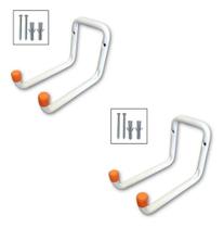 2X Kit 2 Suportes Ganchos 30Kg Para Pendurar Escada Na Pared