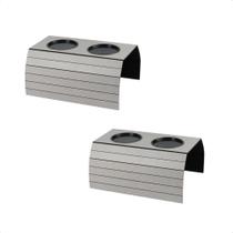 2X Kit 2 Uni Esteira Porta Copos Suporte Braço Sofá Mdf Cinz 2X Kit 2 Uni Esteira Porta Copos Suporte Braço Sofá Mdf Cinz
