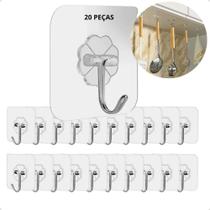 2X Kit 20 Gancho Inox Suporte Parede Cabide Pendura Vassoura