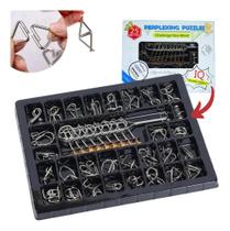 2X Kit 25 Quebra Cabeça De Metal 3D Enigma Desafio Puzzle Ga