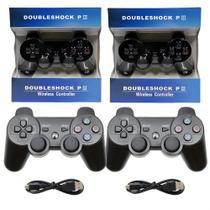 2X Kit 2X Controles Compatíveis Sem Fio Ps3 Pc Cor Preto Red