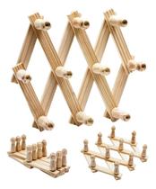 2X Kit 3 Cabideiro Madeira Cabide De Parede Reforçado Barato