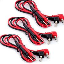 2X Kit 3 Cabo Ponta De Prova 1000V 90º Graus Para Multímetro