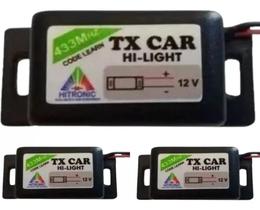 2X Kit 3 Controle Tx Car Aciona Portão Com Farol Alto Do Car