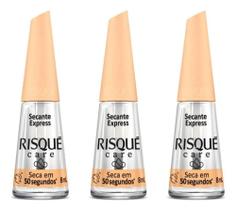 2X Kit 3 Esmalte Secante Express Risque Seca 50 Segundo Atac