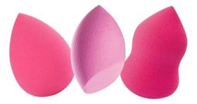 2X Kit 3 Esponjas Aplicar Base Maquiagem Gota Chanfrada Corp