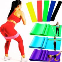 2X Kit 3 Faixas Elasticas + 5 Mini Band Resistencia Pilates 2X Kit 3 Faixas Elasticas + 5 Mini Band Resistencia Pilates