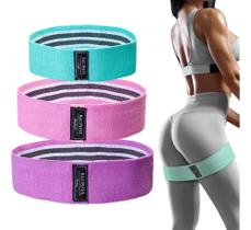 2X Kit 3 Faixas Mini Band Super Elástica Para Treino Exercíc