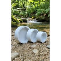 2x Kit 3 Nichos Decorativos Redondos Branco MDF