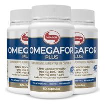 2X Kit 3 Omegafor Plus Da Vitafor 60 Cápsulas Ômega 3 Sabor