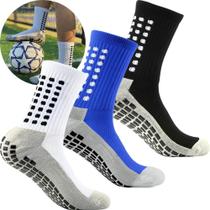 2X Kit 3 Pares Meia Antiderrapante Futebol Treino Corrida Sp