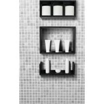 2x Kit 3 Prateleiras Banheiro Minimalista Preto MDP 15mm