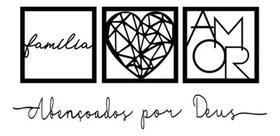 2X Kit 3 Quadros Família Amor Frase Abençoados Por Deus Cor