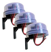 2X Kit 3 Relé Sensor Fotocélula Bivolt Suporte Acende Automá