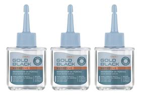 2X Kit 3 Reparador Ponta Cabelo Cacheados Amend Gold Black 2X Kit 3 Reparador Ponta Cabelo Cacheados Amend Gold Black