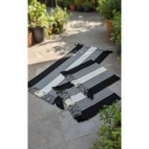 2x Kit 3 Tapetes Cozinha Algodão 1.65m Preto Franja Lavável 2x Kit 3 Tapetes Cozinha Algodão 1.65m Preto Franja Lavável
