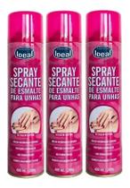 2X Kit 3 Unidades Spray Secante De Esmalte 400Ml Ideal
