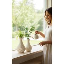 2x Kit 3 Vasos Jarro Decoração Sala Escritório Moderno 18/15