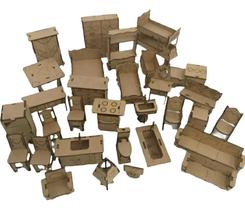 2X Kit 32 Mini Móveis Casinha Boneca Mdf Miniaturas Desmonta