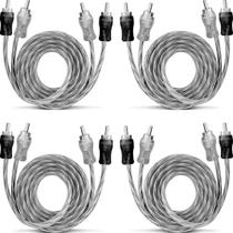 2X Kit 4 Cabos Rca 1 Metro Blindado Ouro 1M 4Mm Vermelho Pra 2X Kit 4 Cabos Rca 1 Metro Blindado Ouro 1M 4Mm Vermelho Pra