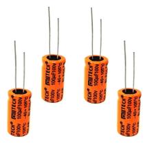2X Kit 4 Capacitor Bipolar 100X100 100Uf 100V Para Alto Fala