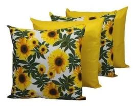 2X Kit 4 Capas De Almofada Com Zíper 45X45Cm Lisa E Estampad 2X Kit 4 Capas De Almofada Com Zíper 45X45Cm Lisa E Estampad