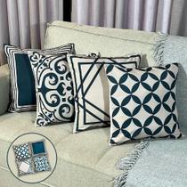 2X Kit 4 Capas De Almofadas Decorativas Com Zíper Invisível 2X Kit 4 Capas De Almofadas Decorativas Com Zíper Invisível