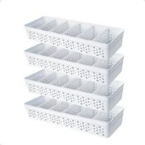 2X Kit 4 Cestos Organizadores Com 5 Divisórias Colméia Caixa