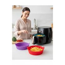 2x Kit 4 Cestos Silicone Air Fryer Antiaderente Reutilizável