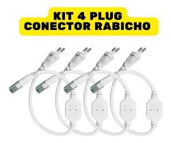 2X Kit 4 Conector Plug Tomada Fonte Rabicho Mangueira Led Ch