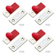2X Kit 4 Fecho Magnético Aço Para Gaveta E Porta De Armário