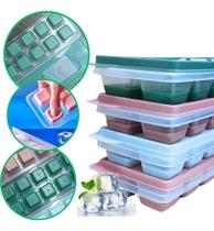 2X Kit 4 Formas De Gelo Silicone Com Tampa Enche Fácil Sorti 2X Kit 4 Formas De Gelo Silicone Com Tampa Enche Fácil Sorti
