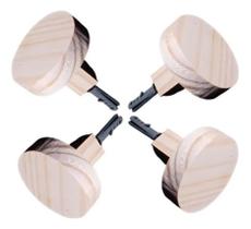 2X Kit 4 Gancho Redondo Em Pinus Suporte Cabide Parede