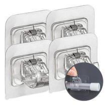 2X Kit 4 Haste Gancho Suporte Varão Cortina Adesivo Dupla Fa 2X Kit 4 Haste Gancho Suporte Varão Cortina Adesivo Dupla Fa