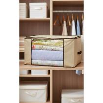 2x Kit 4 Organizadores Guarda Roupa 45x45x20cm Marfim