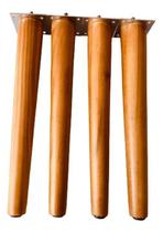 2X Kit 4 Pés Palito Com Chapas 30Cm Para Moveis Rack Sofá Pu