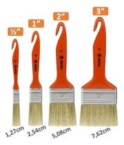 2X Kit 4 Pincel Trincha Branca Pintura Tiger 696 Verniz Made 2X Kit 4 Pincel Trincha Branca Pintura Tiger 696 Verniz Made