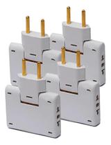 2X Kit 4 Pino Adaptador Benjamin T Articulado 3 Saídas Eletr